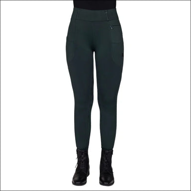 QHP Womens Avelie Full Grip Riding Tights - Jungle Green