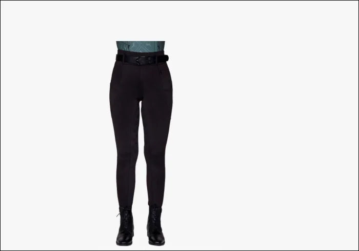 QHP Womens Avelie Full Grip Riding Tights - Jungle Green