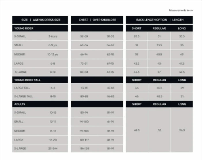 Racesafe HX3 Young Rider Body Protector