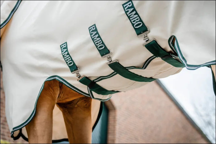 Rambo Pony Hoody Chalk/Hunter Green & Silver