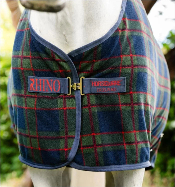 Rhino Check Fleece Cooler Navy Check/Green & Red