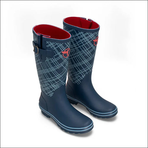 Rouchette Womens Kilt Tall Wellies Blue
