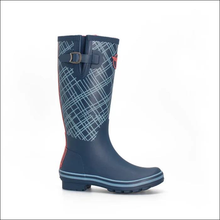 Rouchette Womens Kilt Tall Wellies Blue