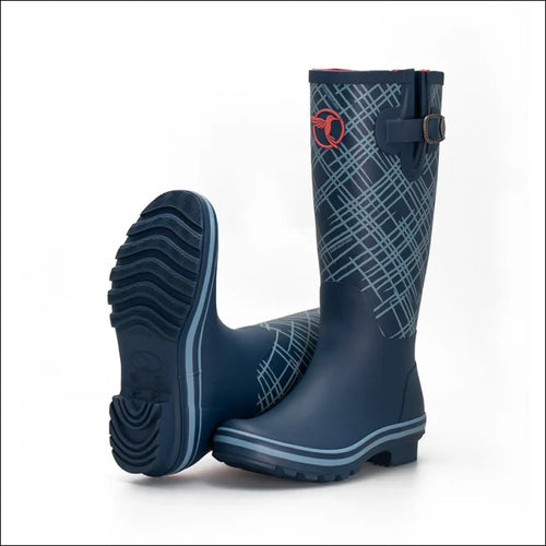 Rouchette Womens Kilt Tall Wellies Blue