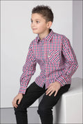 Rydale Junior Country Check Shirts Richmond Red/Navy