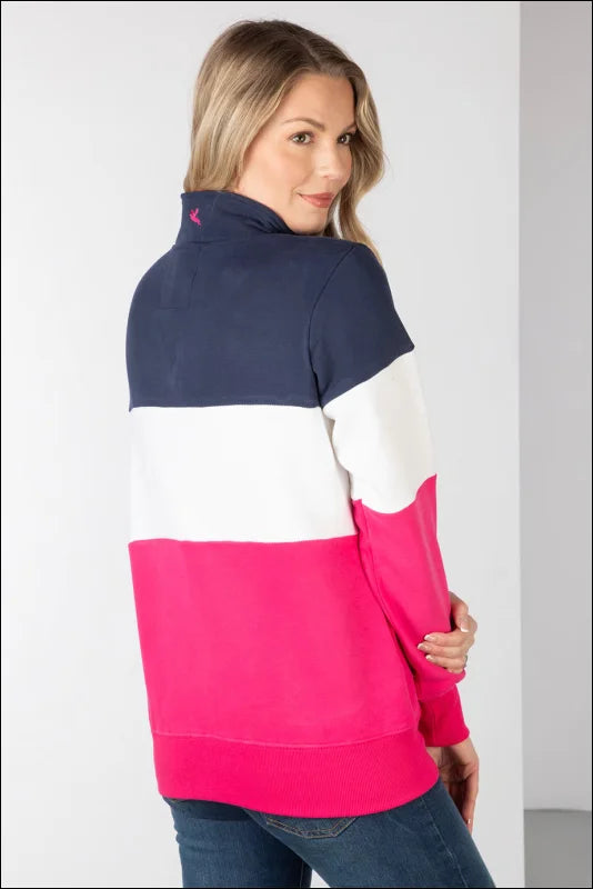 Rydale Ladies Byland Sweatshirts Navy/White/Bonbon