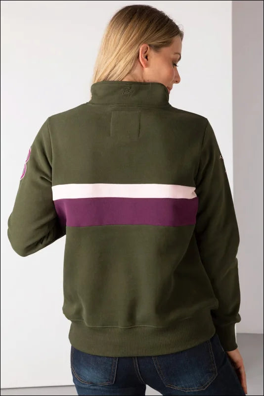 Rydale Ladies Stripe Sweatshirt Bramham Olive