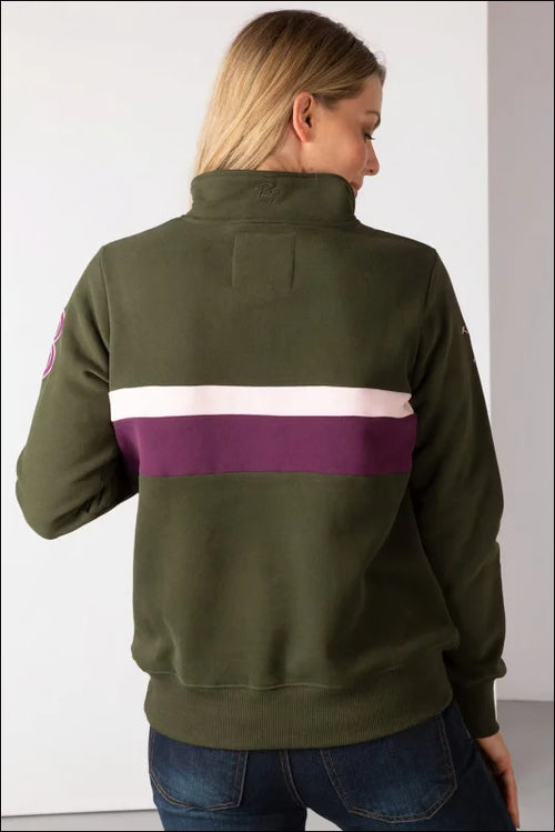 Rydale Ladies Stripe Sweatshirt Bramham Olive