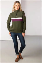 Rydale Ladies Stripe Sweatshirt Bramham Olive