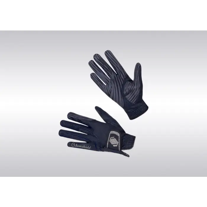 Samshield V-Skin Swarovski Gloves - 8 / Navy/Silver