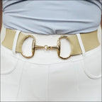 Sandstorm Womens Gold Snaffle Belt - Cream