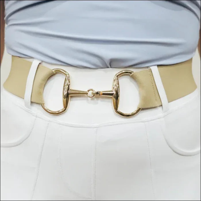 Sandstorm Womens Gold Snaffle Belt - Cream