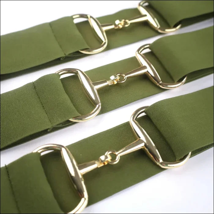Sandstorm Womens Gold Snaffle Belt - Green