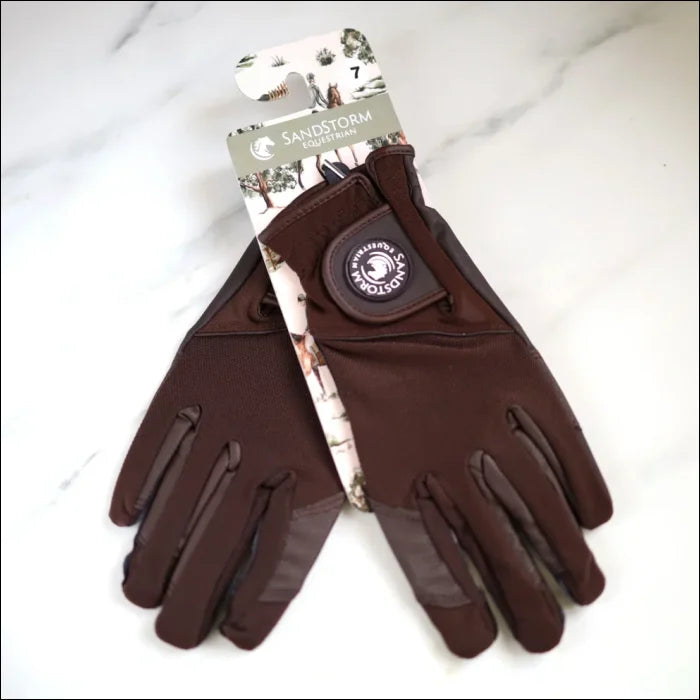 SandStorm Women’s Riding Gloves - Brown / 6