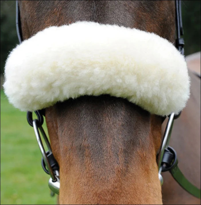 Sheepskin Noseband - White - LARGE