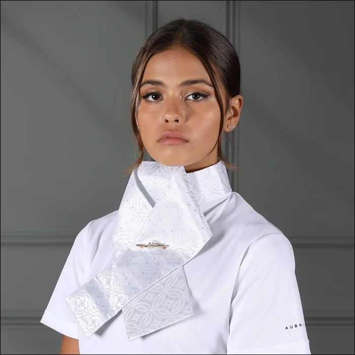 Shires R. Tied Brocade Stock - SMALL / White