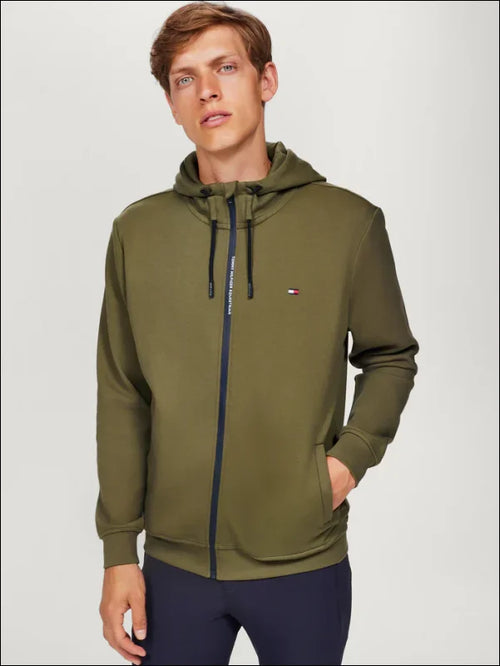 Tommy Hilfiger Mens Glenn Zip Up Hoodie - Olive / Small