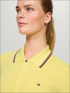 Tommy Hilfiger Womans Camden Zip Polo Shirt - Citronella
