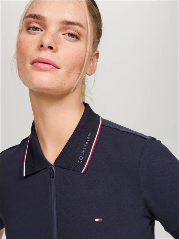 Tommy Hilfiger Womans Camden Zip Polo Shirt - Navy / XXS