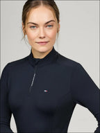 Tommy Hilfiger Womens Milo 1/4 Zip Baselayer Desert Sky