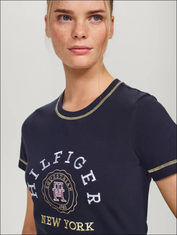Tommy Hilfiger Womans Newport Graphic T-Shirt - Navy / XXS