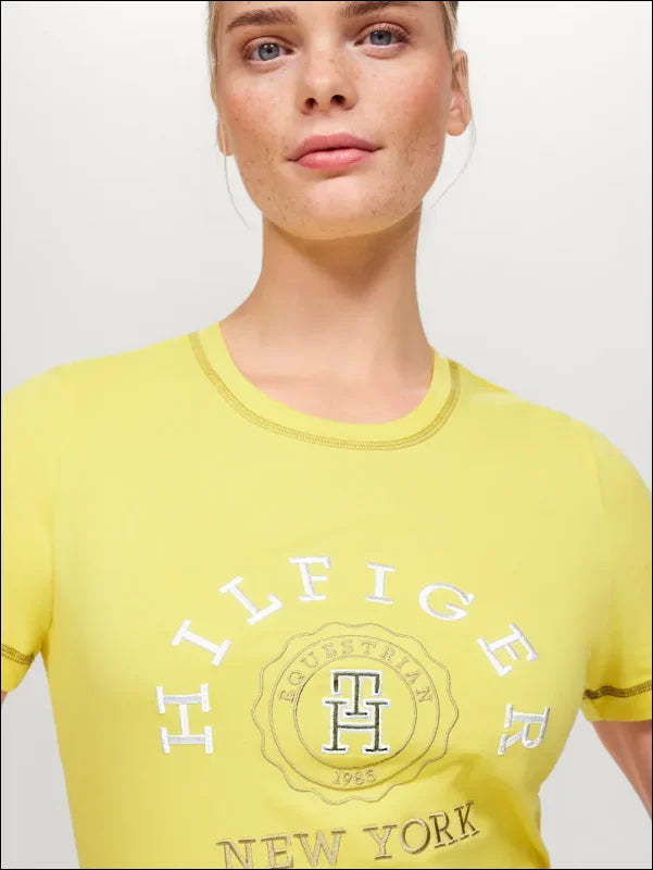 Tommy Hilfiger Womans Newport Graphic T-Shirt - Citronella