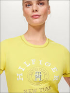 Tommy Hilfiger Womans Newport Graphic T-Shirt - Citronella