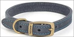 Timberwolf Leather Dog Collar - 16 / Blue