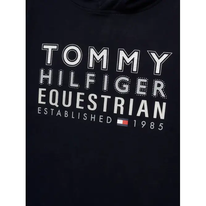 Tommy Hilfiger Womens Paris Oversized Studded Logo Hoodie