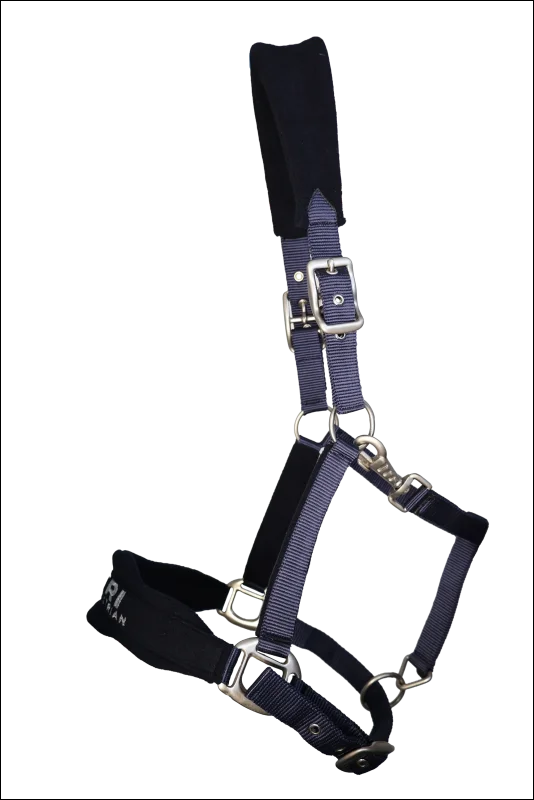 TRI Equestrian Fleece/Nylon Headcollar Navy/Silver