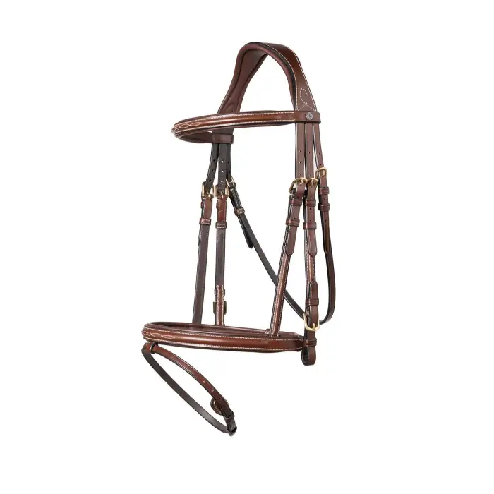 Trust Knokke Combined Noseband Classic Bridle Brown/Silver