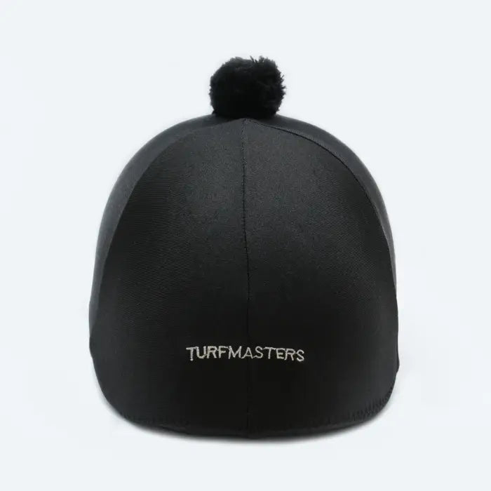 Turfmaster Lycra Hat Silk with PomPom - Black