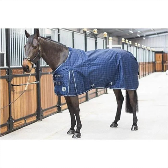 Turfmasters Check Medium Weight Turnout Rug - Standard Neck - Navy ...