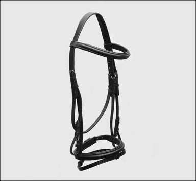 Turfmasters Classic Flash Bridle with Reins - Black / Pony