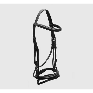 Turfmasters Classic Flash Bridle with Reins - Black / Pony