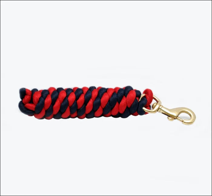 Turfmasters Lead Rope With Solid Brass Clip - Navy\Red
