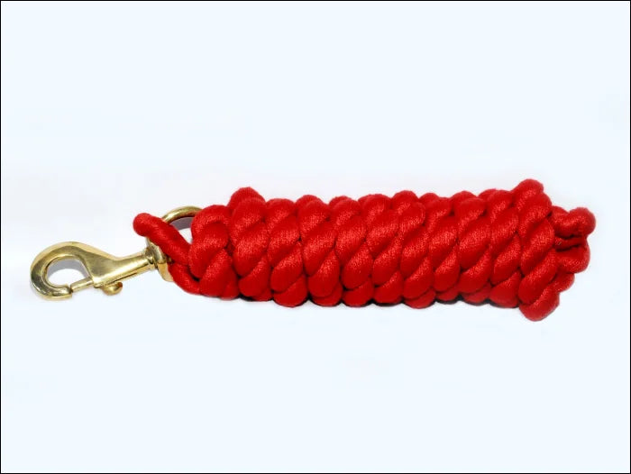Turfmasters Lead Rope With Solid Brass Clip - Red