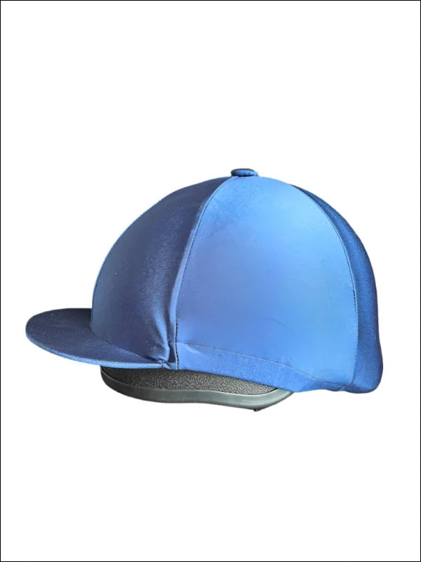 Turfmasters Lycra Hat Silk With Button - Blue