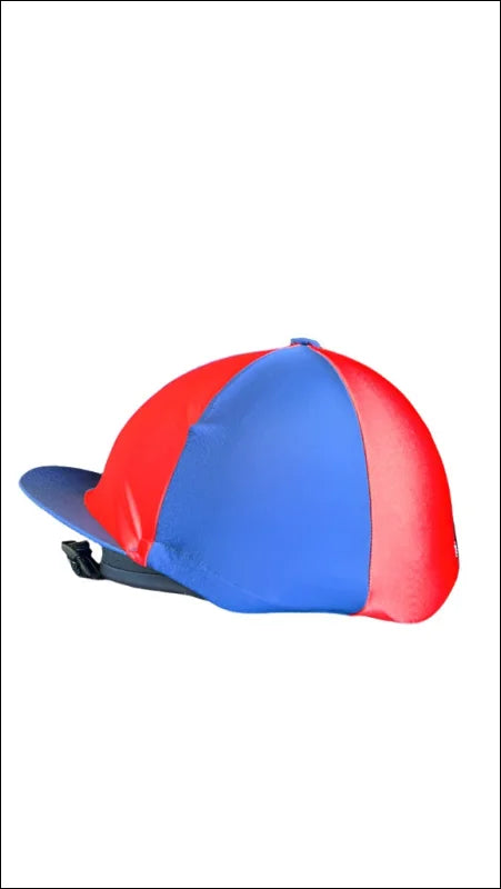 Turfmasters Lycra Hat Silk With Button - Navy\Red