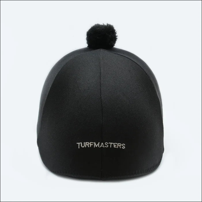 Turfmasters Lycra Hat Silk with PomPom - Black