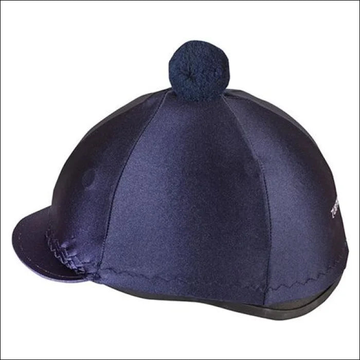 Turfmasters Lycra Hat Silk with PomPom - Navy