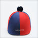 Turfmasters Lycra Hat Silk with PomPom - Navy\Red