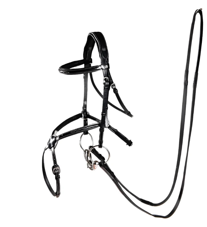 Turfmasters Mexican Grackle Bridle - Black / Pony