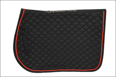 Turfmasters Piped Saddlepad - Black/Red / Pony/Cob
