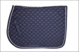 Turfmasters Piped Saddlepad - Navy/Silver / Pony/Cob