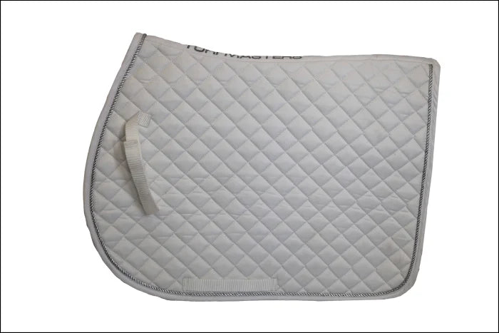 Turfmasters Piped Saddlepad - White/Silver / Pony/Cob