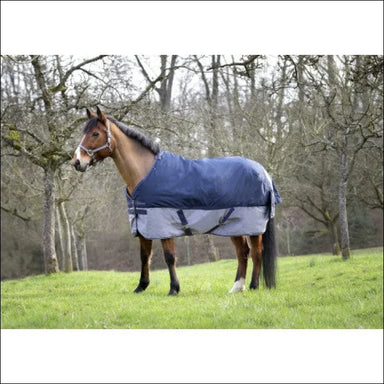 Tyrex 600D Std Neck Turnout Rug 300gr Navy/Grey
