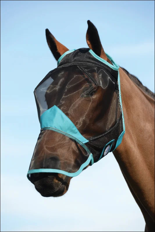 Weatherbeeta Comfitec Fine Mesh Mask With Ears - Turquoise