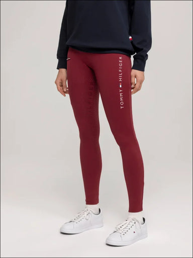 Tommy Womens Elmira Winter Full Grip Leggings - Rouge