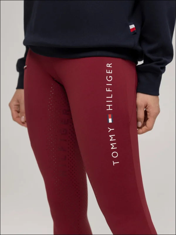 Tommy Womens Elmira Winter Full Grip Leggings - Rouge